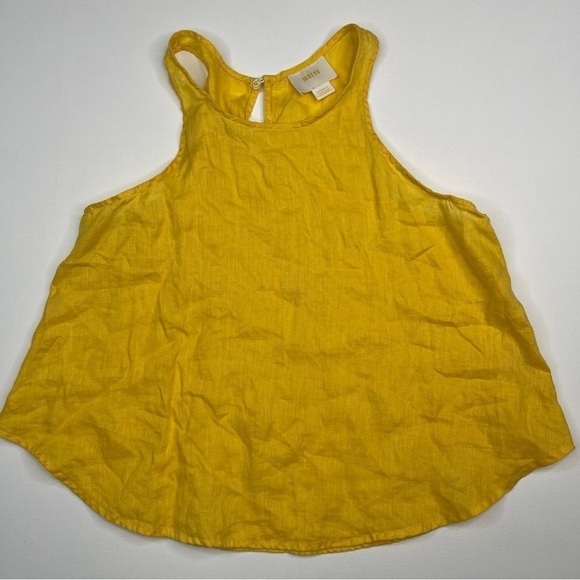 Maeve Anthro Tank Top 100% Linen Yellow Summer Beachy Coastal Beach Vacation XS - Picture 2 of 12